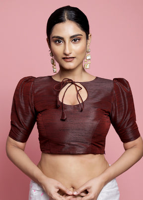 Maroon Dupion Silk Designer Blouse - Indian Silk House Agencies