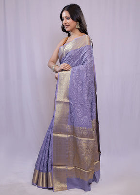 Grey Dupion Silk Saree With Blouse Piece - Indian Silk House Agencies