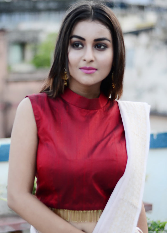 Maroon Silk Designer Blouse - Indian Silk House Agencies