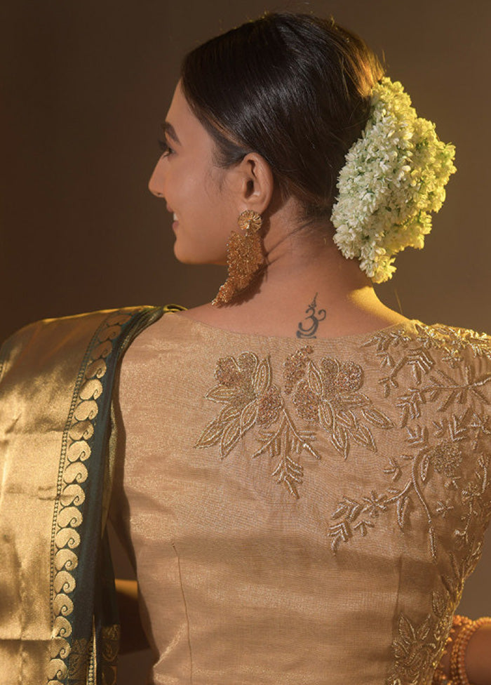 Golden Tissue Designer Blouse - Indian Silk House Agencies