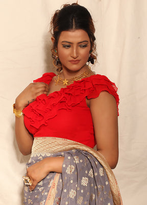 Red Georgette Designer Blouse - Indian Silk House Agencies