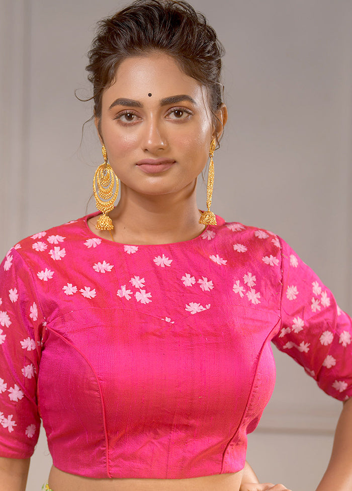 Pink Silk Designer Blouse - Indian Silk House Agencies