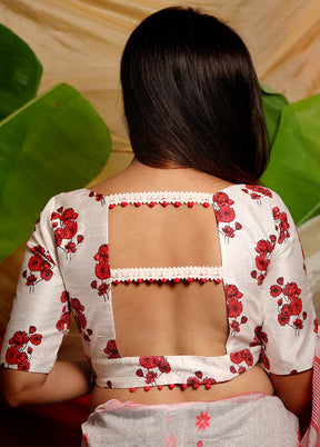 White Silk Designer Blouse - Indian Silk House Agencies