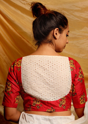 Red Silk Designer Blouse - Indian Silk House Agencies