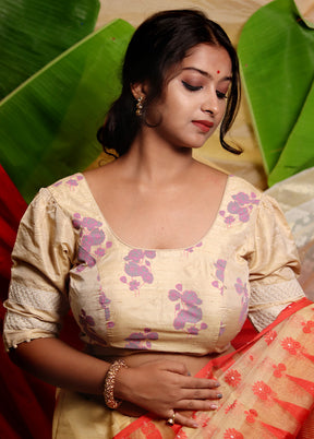 Cream Silk Designer Blouse - Indian Silk House Agencies