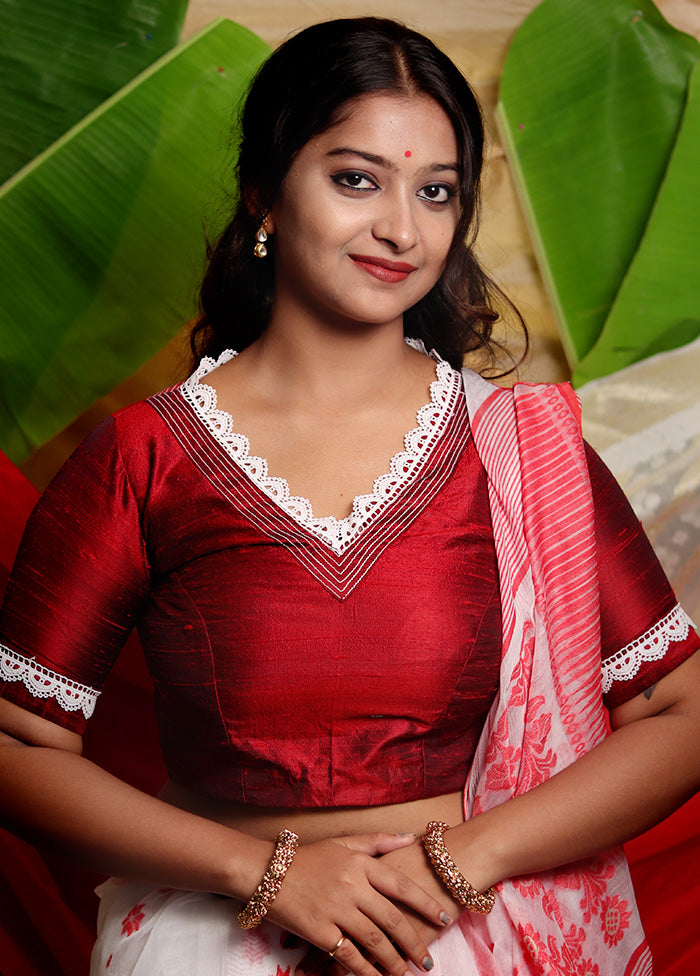 Maroon Silk Designer Blouse - Indian Silk House Agencies