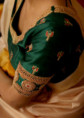 Green Silk Designer Blouse - Indian Silk House Agencies