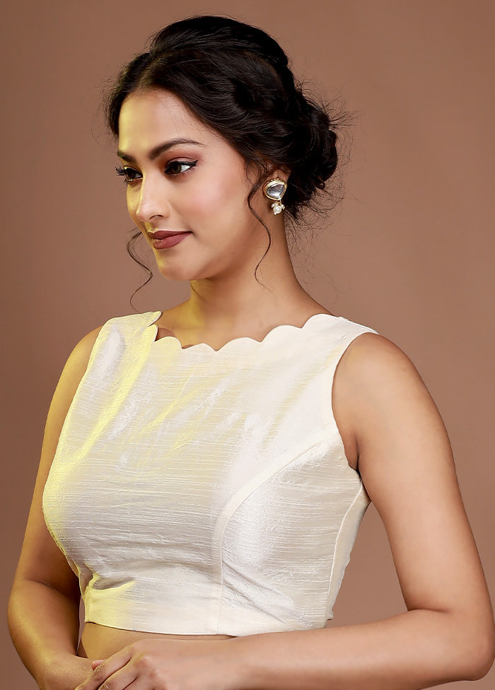 Cream Silk Designer Blouse - Indian Silk House Agencies