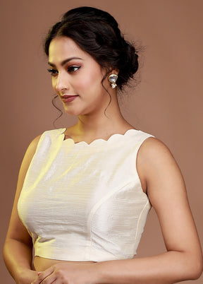 Cream Silk Designer Blouse - Indian Silk House Agencies