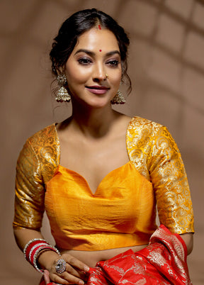 Mustard Brocade Designer Blouse - Indian Silk House Agencies