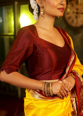 Maroon Dupion Silk Designer Blouse - Indian Silk House Agencies