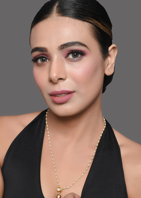White Gold Tone Kundan Necklace - Indian Silk House Agencies
