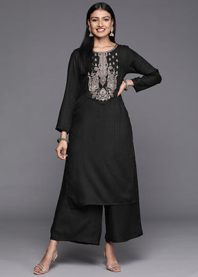 2 Pc Black Readymade Pashmina Kurti Set - Indian Silk House Agencies