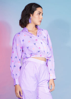 2 Pc Lavender Readymade Viscose Kurti Set - Indian Silk House Agencies