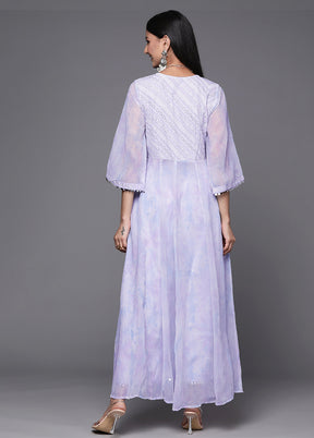 2 Pc Blue Readymade Silk Kurti Set - Indian Silk House Agencies