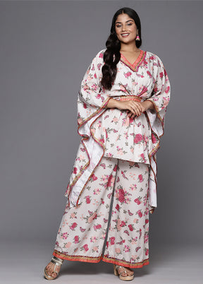 2 Pc Off White Readymade Silk Kurti Set - Indian Silk House Agencies