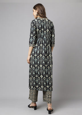 2 Pc Black Readymade Cotton Kurti Set - Indian Silk House Agencies