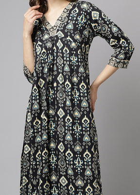 2 Pc Black Readymade Cotton Kurti Set - Indian Silk House Agencies