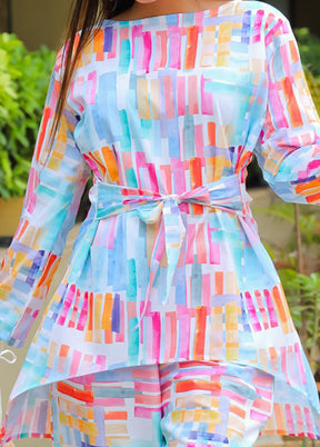 2 Pc Multicolor Readymade Cotton Coord Set - Indian Silk House Agencies