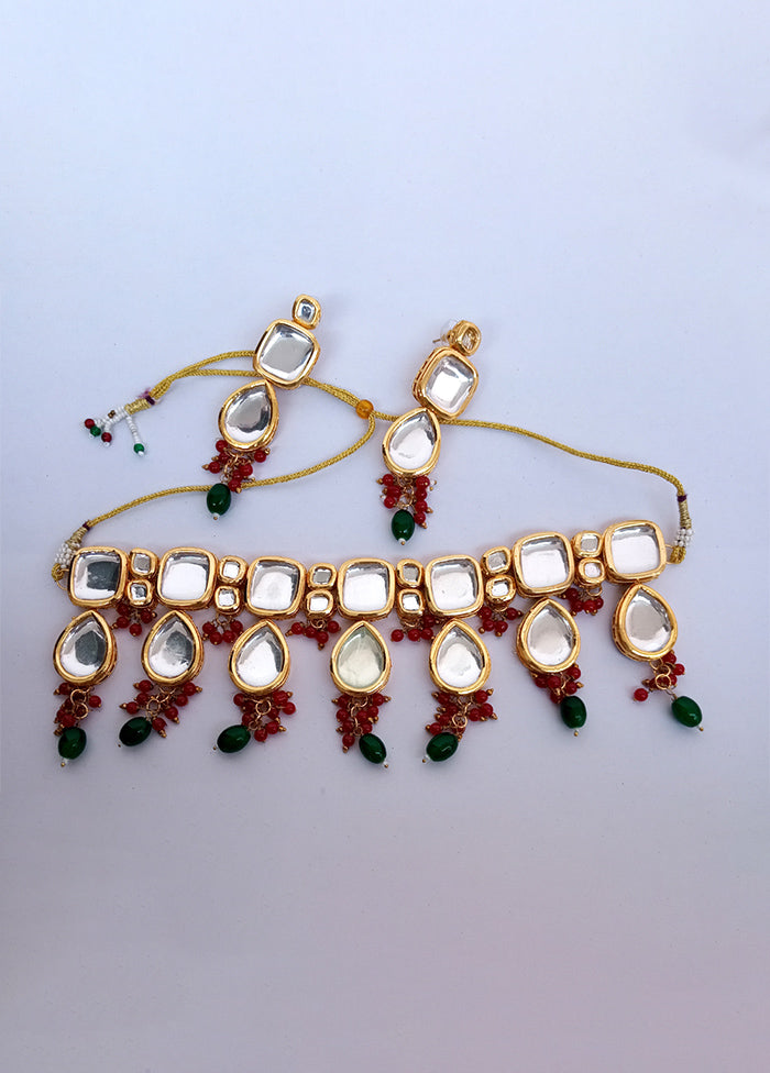 Kundan Studded Green Jewellery Set - Indian Silk House Agencies