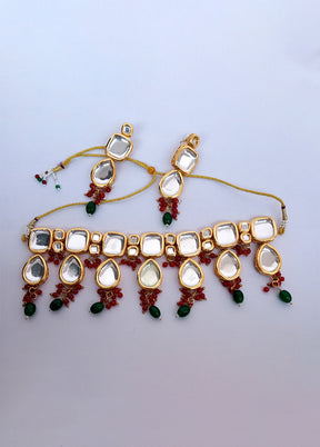 Kundan Studded Green Jewellery Set - Indian Silk House Agencies