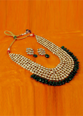 Hand Crafted Base Metal Alloy Gold Plated Kundan Stone Studded Jewellery Sets - Indian Silk House Agencies