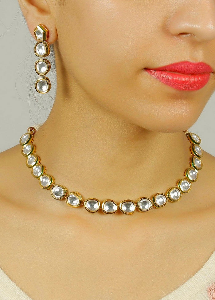 Hand Crafted Base Metal Alloy Gold Plated Kundan Stone Studded Jewellery Sets - Indian Silk House Agencies