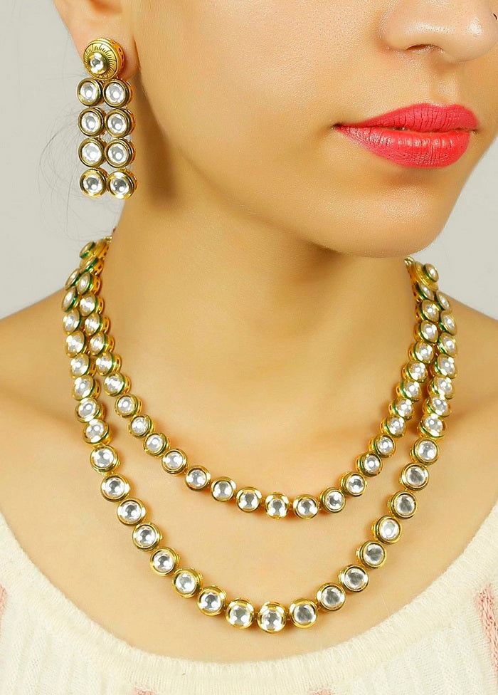 Hand Crafted Base Metal Alloy Gold Plated Kundan Stone Studded Jewellery Sets - Indian Silk House Agencies