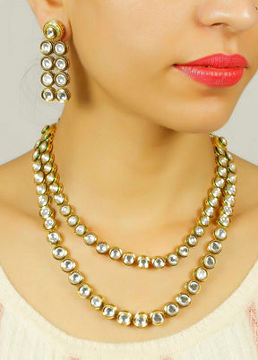 Hand Crafted Base Metal Alloy Gold Plated Kundan Stone Studded Jewellery Sets - Indian Silk House Agencies