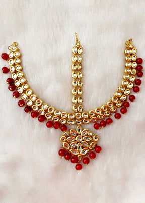 Hand Crafted Base Metal Alloy Gold Plated Kundan Stone Studded Jewellery Sets - Indian Silk House Agencies