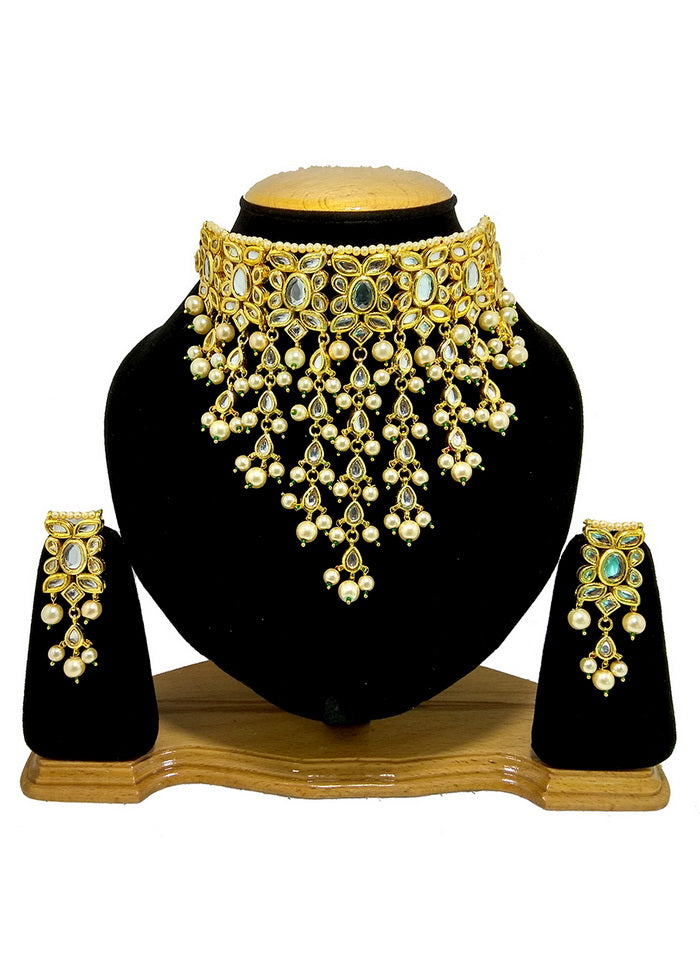 Hand Crafted Base Metal Alloy Gold Plated Kundan Stone Studded Jewellery Sets - Indian Silk House Agencies