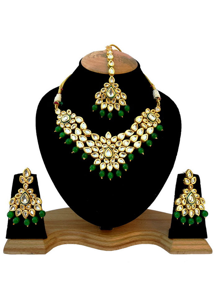Hand Crafted Base Metal Alloy Gold Plated Kundan Stone Studded Jewellery Sets - Indian Silk House Agencies