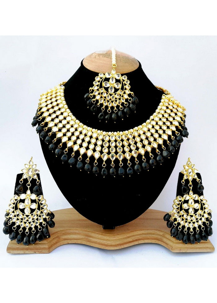 Hand Crafted Base Metal Alloy Gold Plated Kundan Stone Studded Jewellery Sets - Indian Silk House Agencies