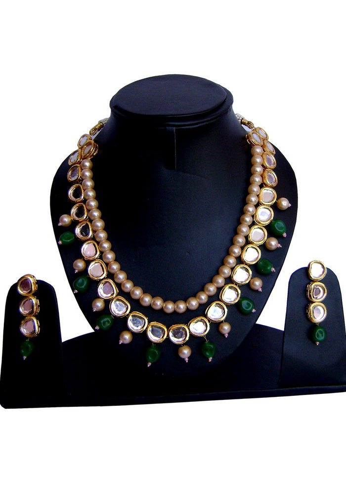 Hand Crafted Base Metal Alloy Gold Plated Kundan Stone Studded Jewellery Sets - Indian Silk House Agencies