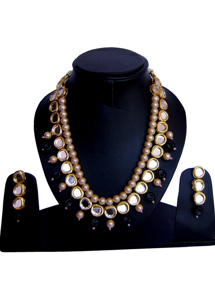 Hand Crafted Base Metal Alloy Gold Plated Kundan Stone Studded Jewellery Sets - Indian Silk House Agencies