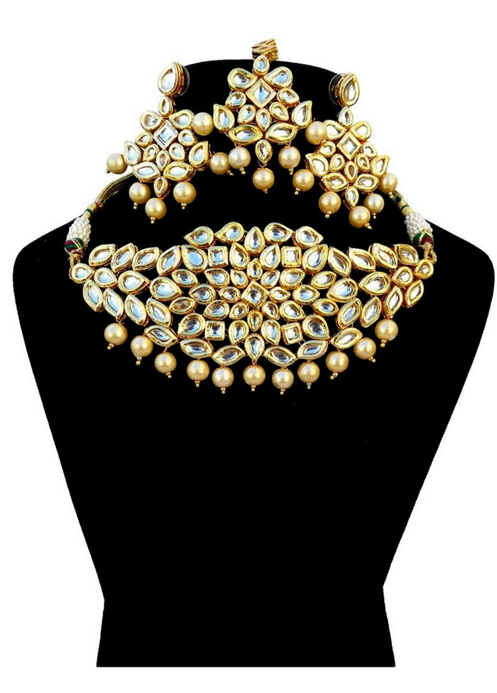 Hand Crafted Base Metal Alloy Gold Plated Kundan Stone Studded Jewellery Sets - Indian Silk House Agencies