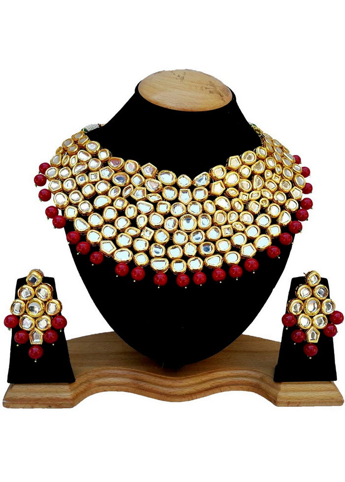 Hand Crafted Base Metal Alloy Gold Plated Kundan Stone Studded Jewellery Sets - Indian Silk House Agencies