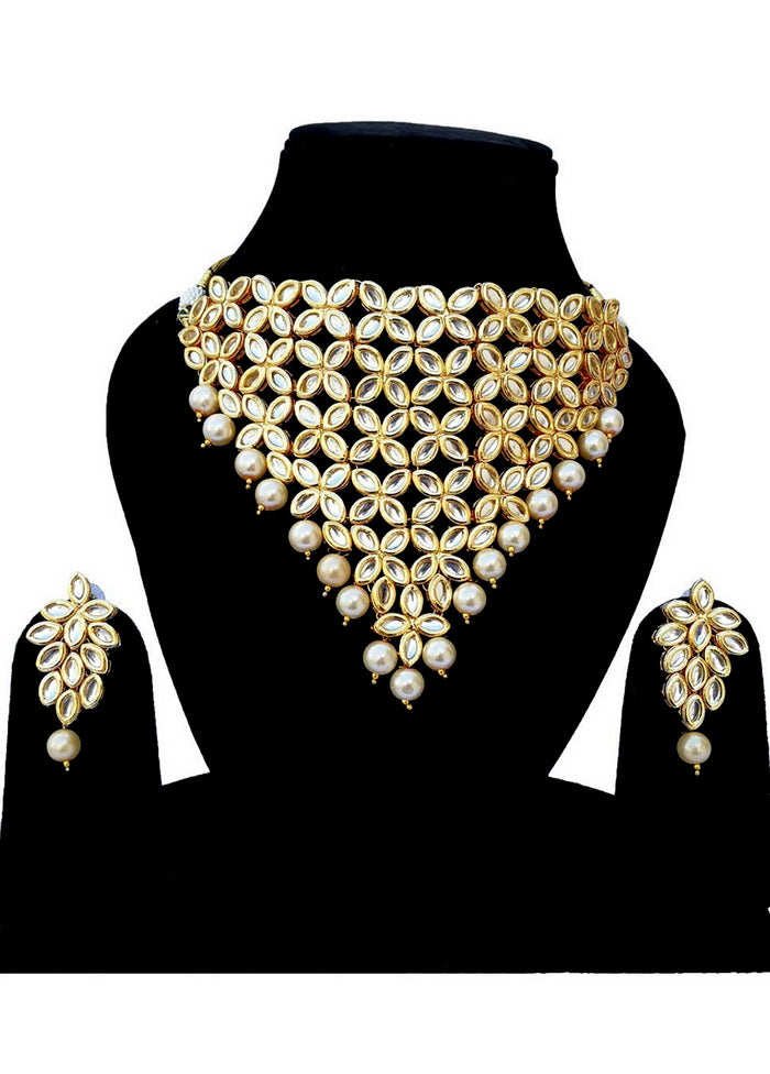 Hand Crafted Base Metal Alloy Gold Plated Kundan Stone Studded Jewellery Sets - Indian Silk House Agencies