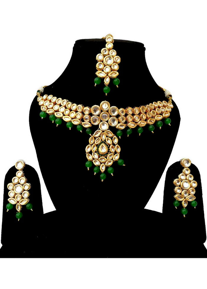 Hand Crafted Base Metal Alloy Gold Plated Kundan Stone Studded Jewellery Sets - Indian Silk House Agencies
