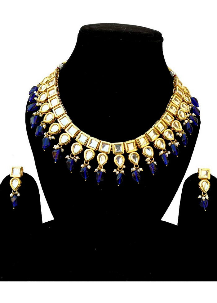 Hand Crafted Base Metal Alloy Gold Plated Kundan Stone Studded Jewellery Sets - Indian Silk House Agencies