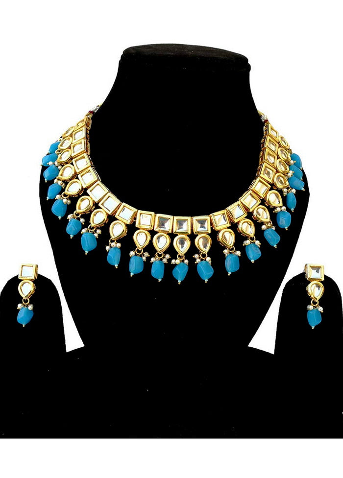 Hand Crafted Base Metal Alloy Gold Plated Kundan Stone Studded Jewellery Sets - Indian Silk House Agencies
