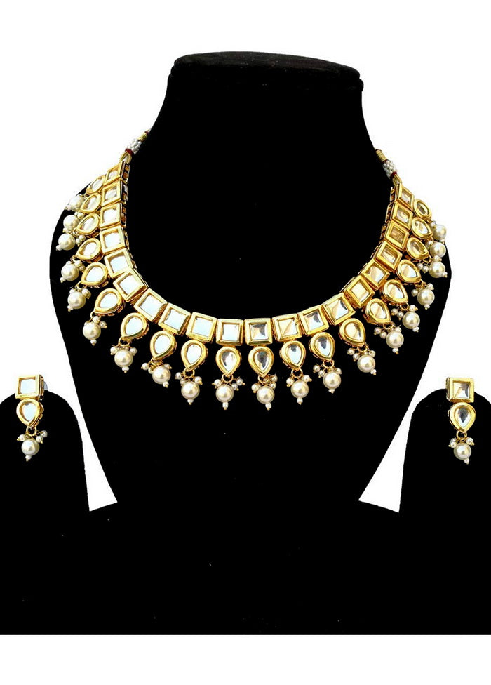 Hand Crafted Base Metal Alloy Gold Plated Kundan Stone Studded Jewellery Sets - Indian Silk House Agencies