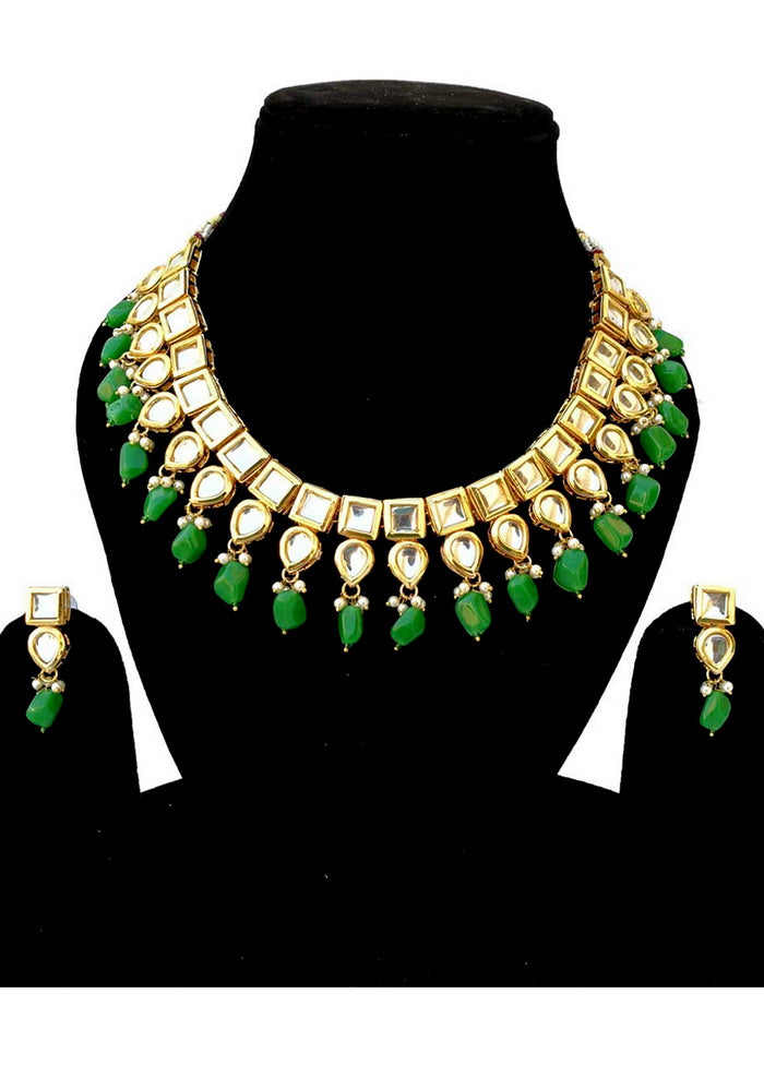 Hand Crafted Base Metal Alloy Gold Plated Kundan Stone Studded Jewellery Sets - Indian Silk House Agencies
