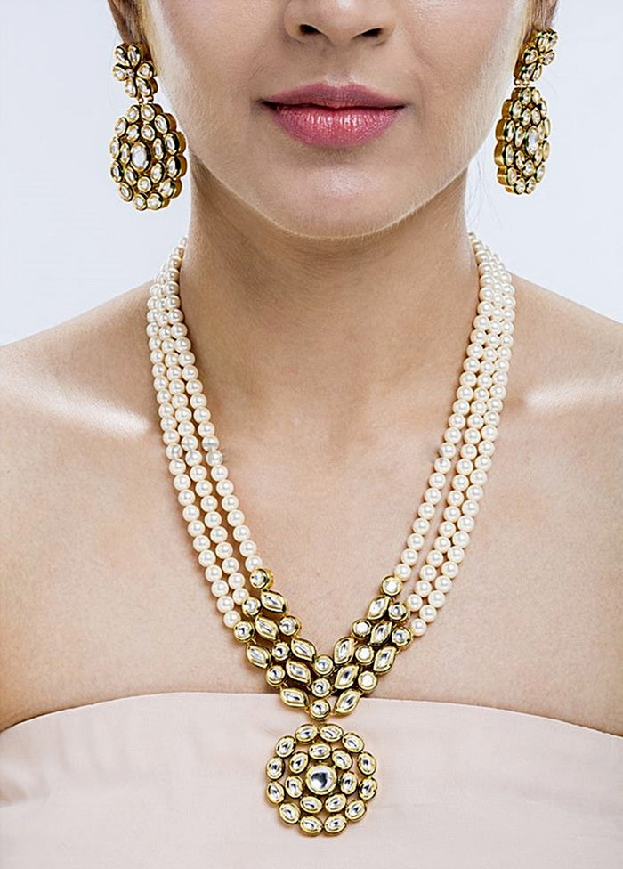 Hand Crafted Base Metal Alloy Gold Plated Kundan Stone Studded Jewellery Sets - Indian Silk House Agencies