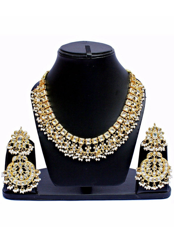 Hand Crafted Base Metal Alloy Gold Plated Kundan Stone Studded Jewellery Sets - Indian Silk House Agencies
