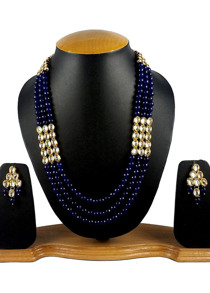 Hand Crafted Base Metal Alloy Gold Plated Kundan Stone Studded Jewellery Sets - Indian Silk House Agencies