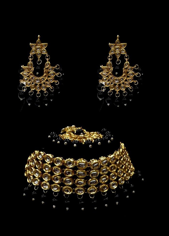 Hand Crafted Base Metal Alloy Gold Plated Kundan Stone Studded Jewellery Sets - Indian Silk House Agencies