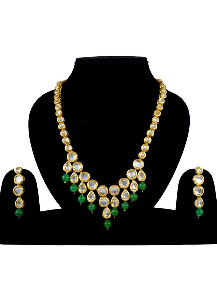 Hand Crafted Base Metal Alloy Gold Plated Kundan Stone Studded Jewellery Sets - Indian Silk House Agencies