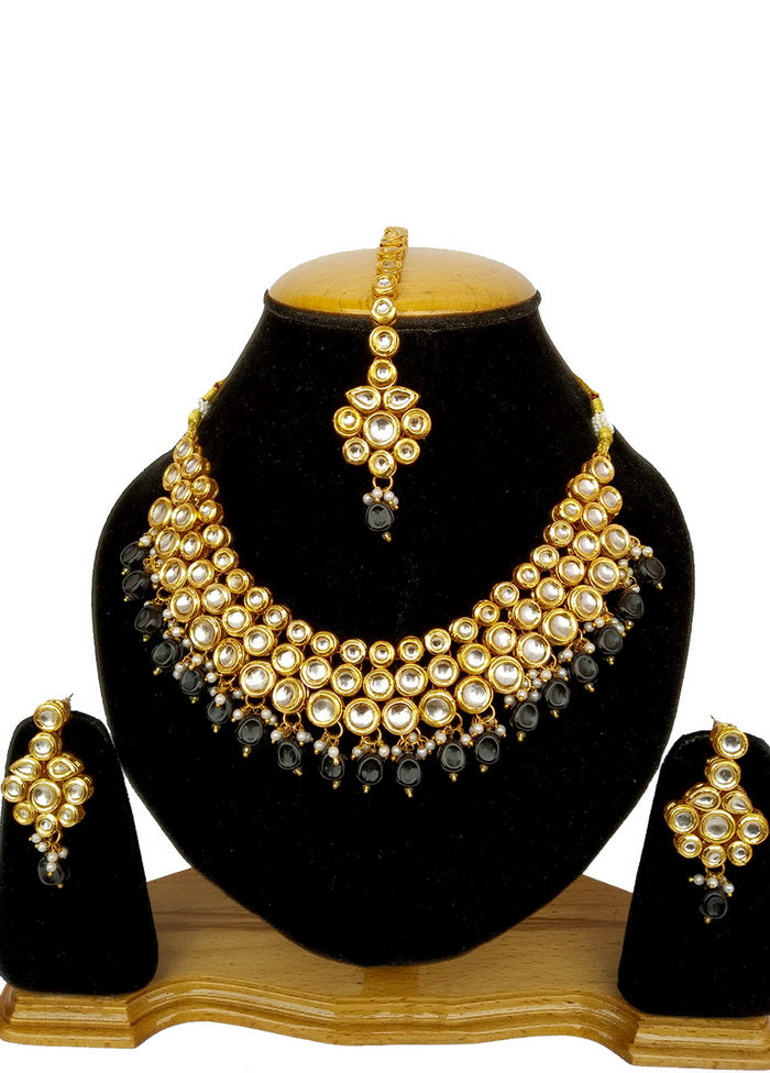 Hand Crafted Base Metal Alloy Gold Plated Kundan Stone Studded Jewellery Sets - Indian Silk House Agencies