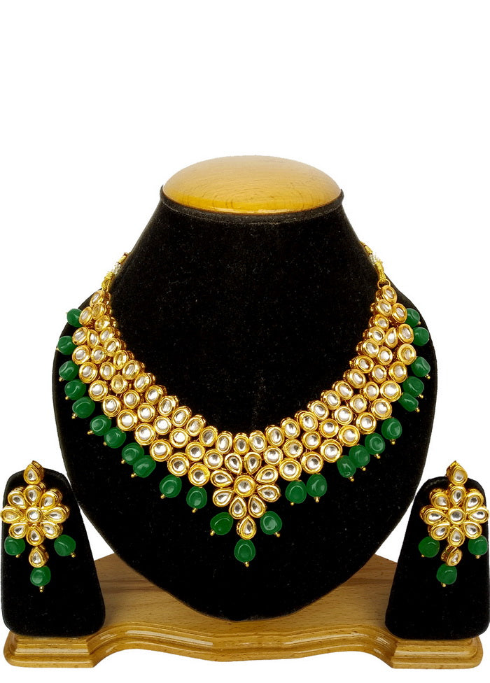 Hand Crafted Base Metal Alloy Gold Plated Kundan Stone Studded Jewellery Sets - Indian Silk House Agencies